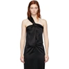 NANUSHKA NANUSHKA BLACK SATIN SINGLE STRAP MANON TANK TOP