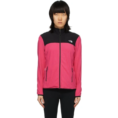 The North Face Pink And Black Tka Glacier Full-zip Pullover In Multi