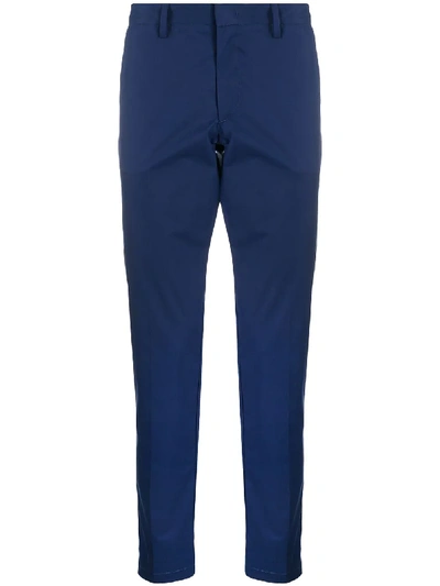 Hugo Boss High-rise Silm-fit Tailored Trousers In Blue