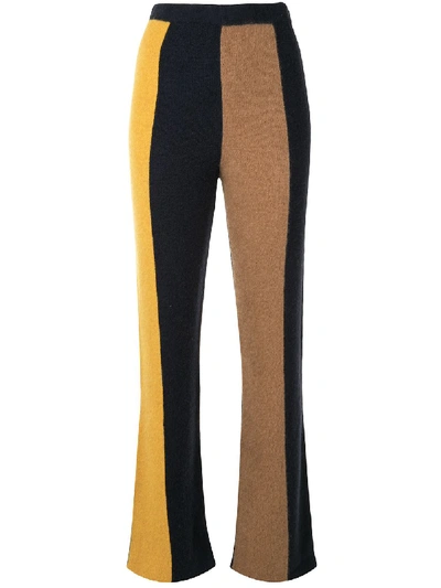 THE ELDER STATESMAN STRIPED CASHMERE TROUSERS 