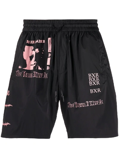 Bornxraised Graphic Bermuda Shorts In Black