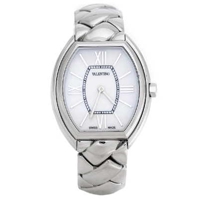 Pre-owned Valentino Garavani Mother Of Pearl Stainless Steel Liaison V48 Women's Wristwatch 32 Mm In Silver