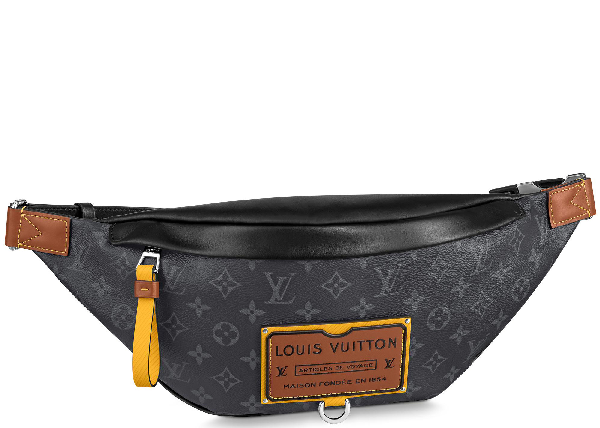 Pre-Owned Louis Vuitton Discovery Bumbag Monogram Eclipse Gaston Label Savane Yellow | ModeSens