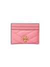 Tory Burch Women's Kira Chevron Leather Card Case In Pink City