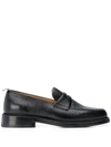 Thom Browne Black Slip-on Loafers With Loop Detail In Black