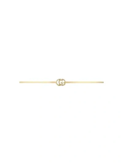 Gucci 18kt Yellow Gold Gg Running Diamond Choker In Undefined