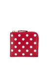 Comme Des Garçons Polka-dot Print Wallet In Red