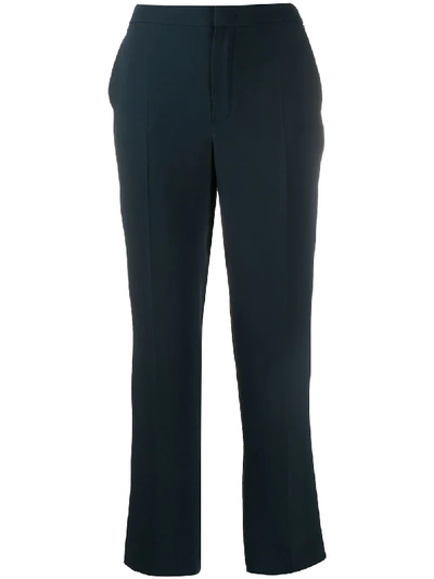 Loro Piana Mid-rise Tailored Trousers In Blue