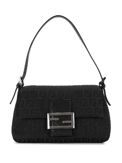 Pre-owned Fendi Ff Mamma Baguette Bag In 黑色