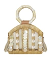 ARANAZ WICKER EMBELLISHED ODESSA BAG,15379140