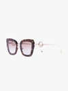 FENDI BROWN HAVANA FF SUNGLASSES,20329208651QR14807557