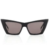 Saint Laurent Pointed Cat-eye Acetate Sunglasses In Black