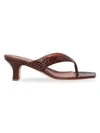 PARIS TEXAS Croc-Embossed Leather Thong Sandals