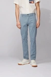 HUGO BOSS HUGO BOSS - SLIM FIT CASUAL CHINOS IN BRUSHED STRETCH COTTON - LIGHT BLUE