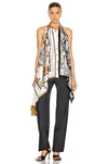 BURBERRY KNIT TANK WITH PRINTED SILK PANELS,BURF-WS15