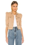 Retroféte Ada Cropped Denim Jacket In Camel