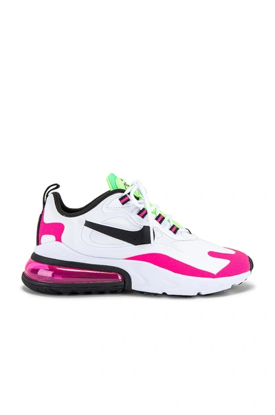 Nike Women's Air Max 270 React Casual Sneakers From Finish Line In White/black/hyper Pink