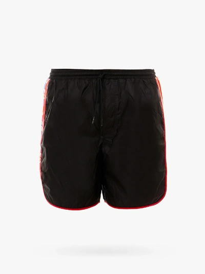 Gucci Swim Trunks With Gg And Bee In Black