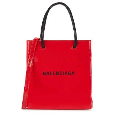 Balenciaga Shopping Xxs Red Patent Leather Tote