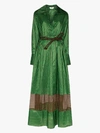 FENDI FENDI WOMENS GREEN GINGHAM SILK TAFFETA MAXI DRESS,FDA800A5YL14835308