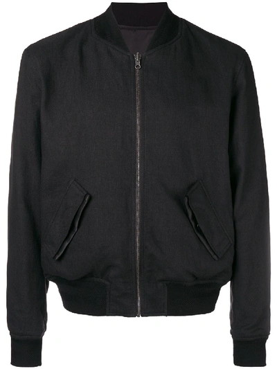 Ann Demeulemeester Reversible Bomber Jacket In Black