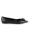 VERSACE LEATHER POINT-TOE FLATS,0400012516556