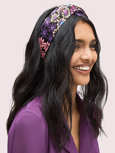 Kate Spade Pacific Petals Headband In Black