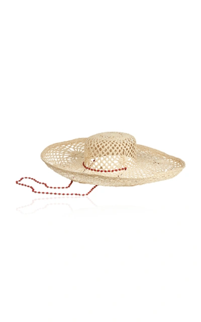 Maison Michel Brigitte Straw Sun Hat In Neutral