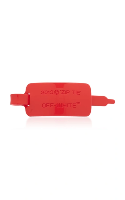 Off-white Ziptie Acetate Hair Clip In Red