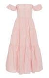 Staud Elio Off-the-shoulder Cotton Dress In Pink