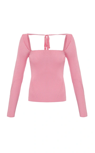 Anna October Ingrid Ribbed-knit Sweater In Pink