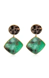 BAHINA WOMEN'S CHRYSOPRASE; SHELL 18K YELLOW GOLD EARRINGS,822547