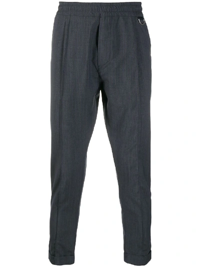 Low Brand Cropped Straight Leg Trousers In Grey