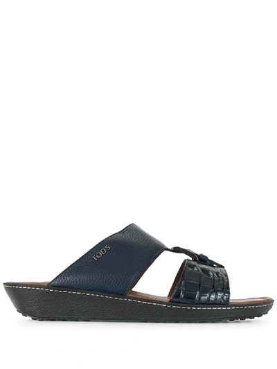 Tod's Buckled Cut-out Sandals In Blue