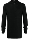 Rick Owens Wool-cashmere Hooded Jumper In Black