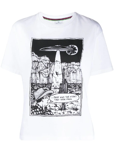 Ps By Paul Smith Graphic Comic Strip Print T-shirt In White