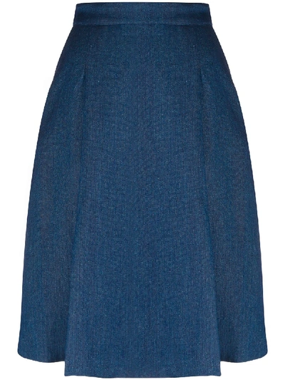 Massimo Alba Rosa Denim A-line Skirt In Blue