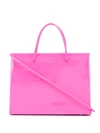 Medea Patent Effect Tote Bag In Pink