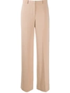Theory High-waisted Tailored Trousers In Neutrals
