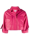 RED VALENTINO CROPPED LEATHER JACKET