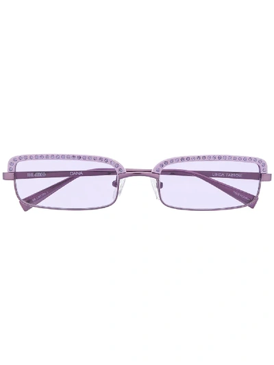 Attico X Linda Farrow Dana Sunglasses In Purple