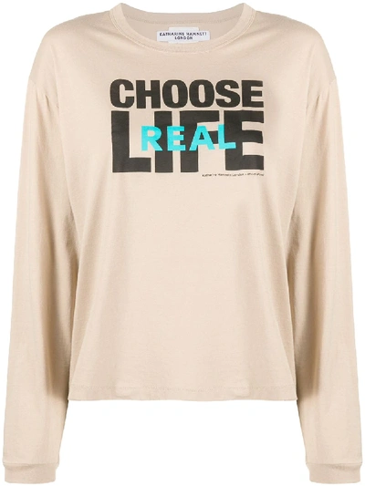 Wood Wood X Katharine Hamnett Choose Life T-shirt In Neutrals