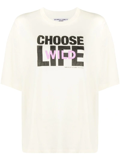 Wood Wood X Katharine Hamnett Choose Life T-shirt In White