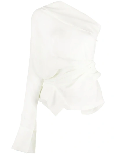A.w.a.k.e. Deconstructed One-shoulder Blouse In White