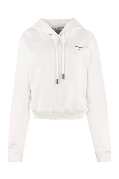 Off-white Puzzle Arrow Cropped Hoodie In White