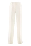 Off-white Contrasting Trim Tailored Trousers In White