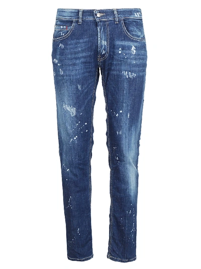 Frankie Morello Mid-rise Slim Jeans In Blue