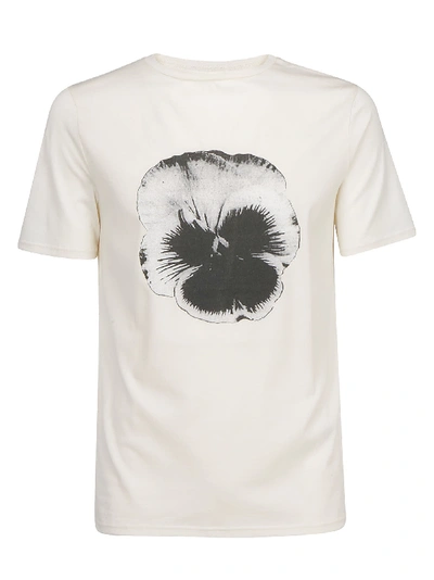 Frankie Morello Flower-print Crew-neck T-shirt In Neutrals