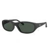 RAY BAN DADDY-O II SUNGLASSES BLACK FRAME GREEN LENSES 59-17