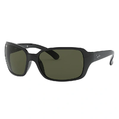 RAY BAN RB4068 SUNGLASSES BLACK FRAME GREEN LENSES 60-17